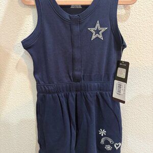 Dallas Cowboys Official NFL Girls Romper Navy 4T | NWT